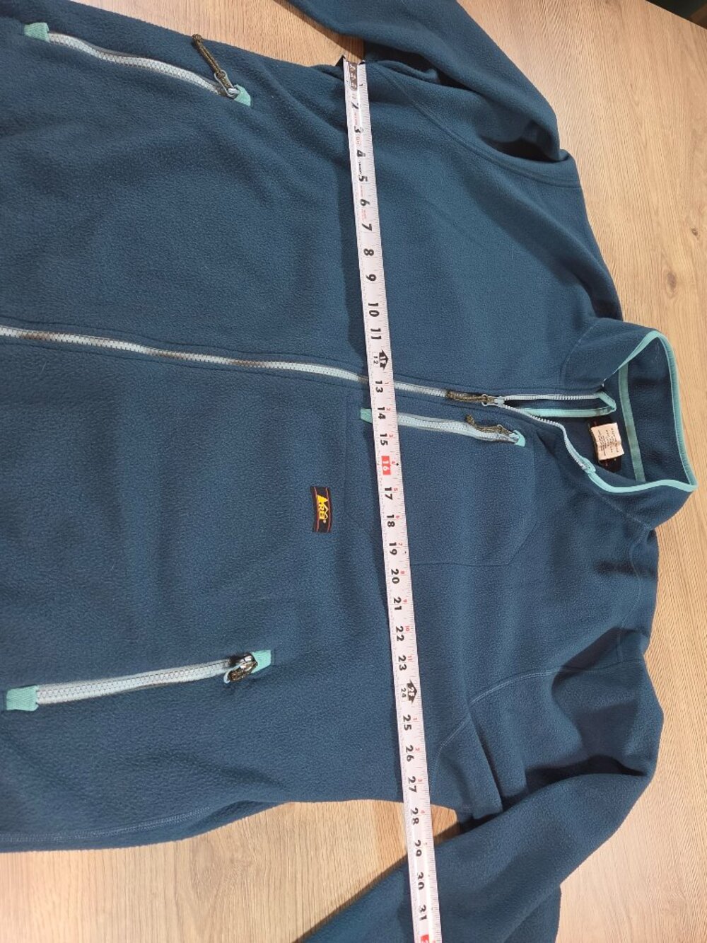 REI Co-op Men's XXL Polartec‎ Fleece Full Zip Jacket Blue Teal 194611 Hiking - Picture 10 of 10